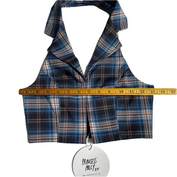 Princess Polly Womens Everest Cropped Vest Top Size 2 Plaid Halter NWT - Picture 10 of 11
